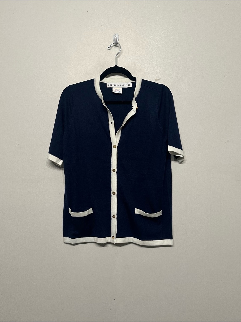 Gretchen Scott Cherry On Top Short Sleeve Cardigan Sweater XS